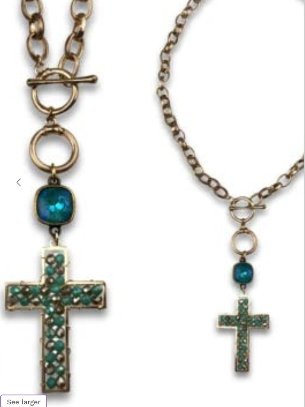 Toggle Cross Necklace in Turquoise